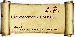 Lichtenstern Patrik névjegykártya