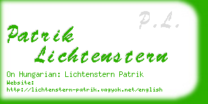 patrik lichtenstern business card